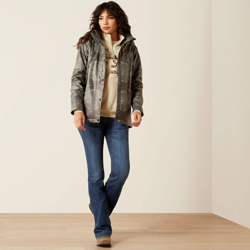 Women's Ariat Drizzle Rain Coat - Grey Dune