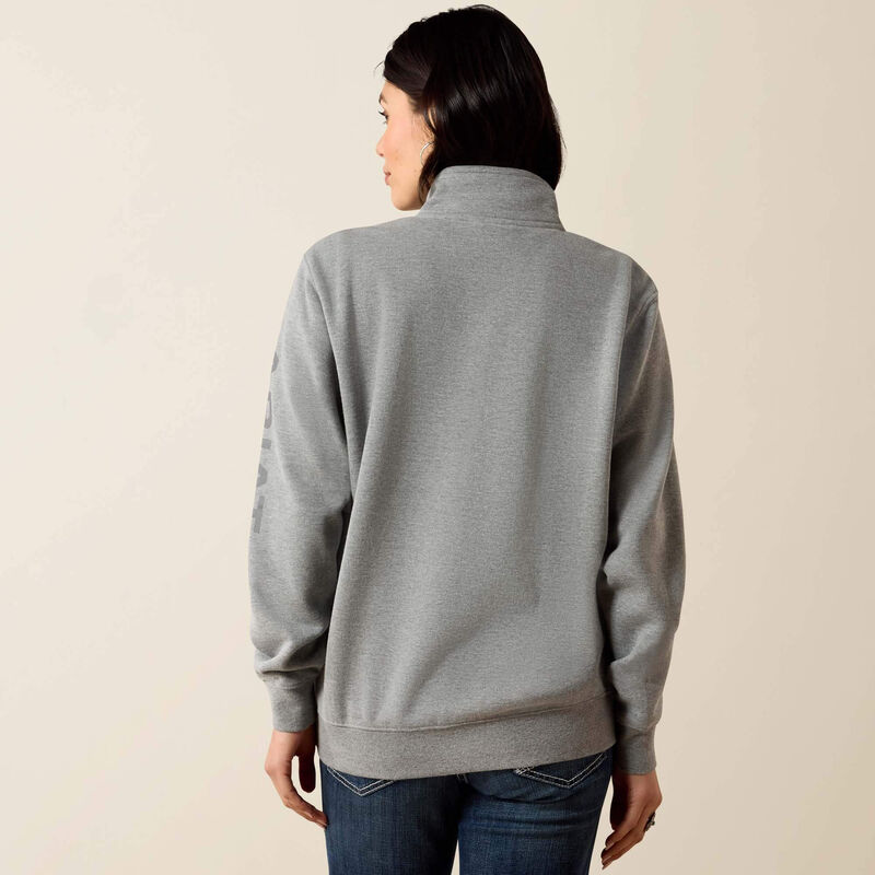 Women's Ariat 1/2 Zip Sweatshirt - Heather Grey