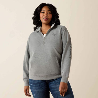Women's Ariat 1/2 Zip Sweatshirt - Heather Grey