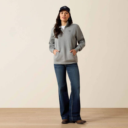 Women's Ariat 1/2 Zip Sweatshirt - Heather Grey