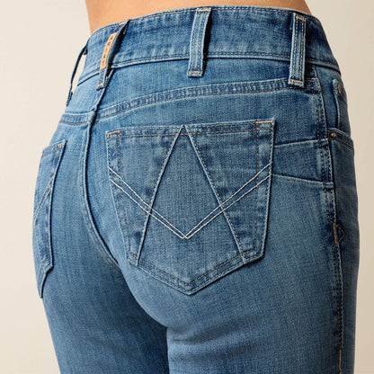 Women's Ariat PERFECT RISE SILVIE REGULAR STRAIGHT LEG CROP JEANS - GLENWOOD