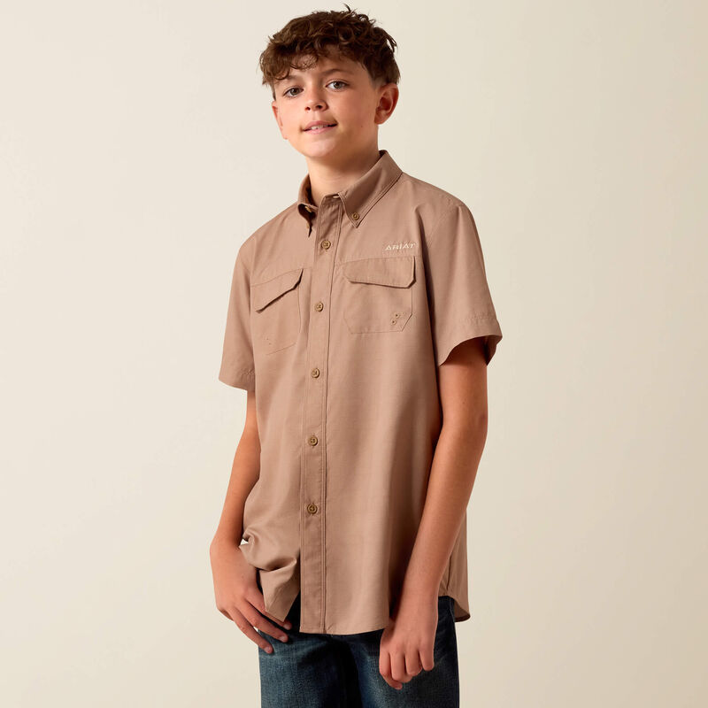 Boy's Ariat VentTEK Outbound Classic Fit Shirt - Khaki
