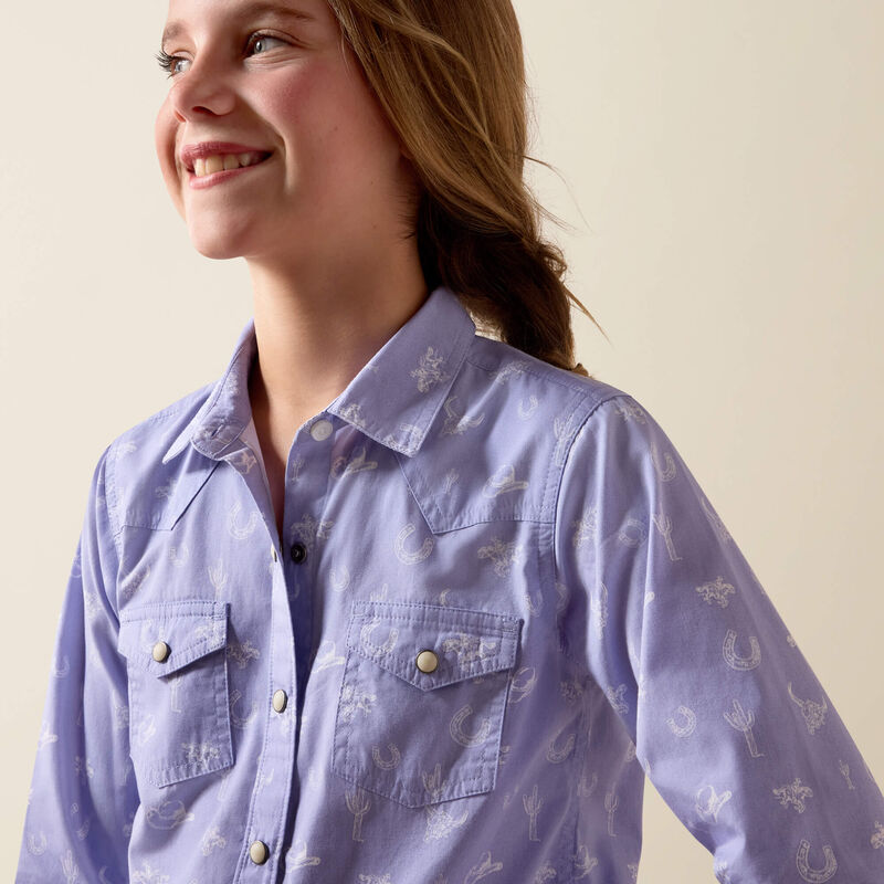 Girl's Ariat Western Motifs Shirt - Lavender