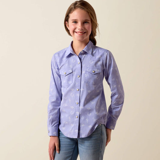 Girl's Ariat Western Motifs Shirt - Lavender