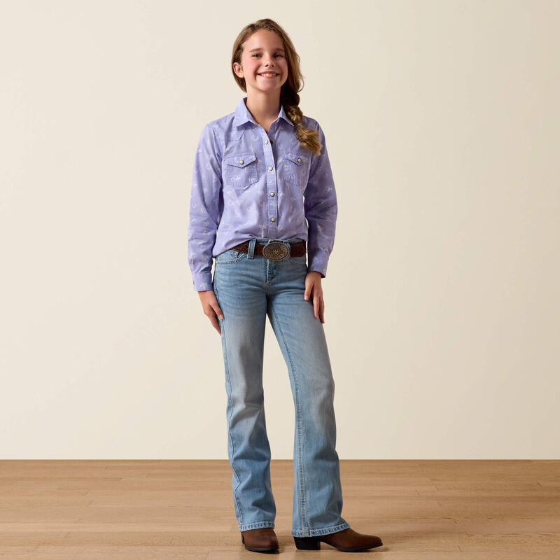 Girl's Ariat Western Motifs Shirt - Lavender