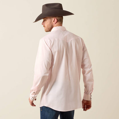 Men's Ariat Wrinkle Free Refined Slub Fitted Shirt - Barely Pink