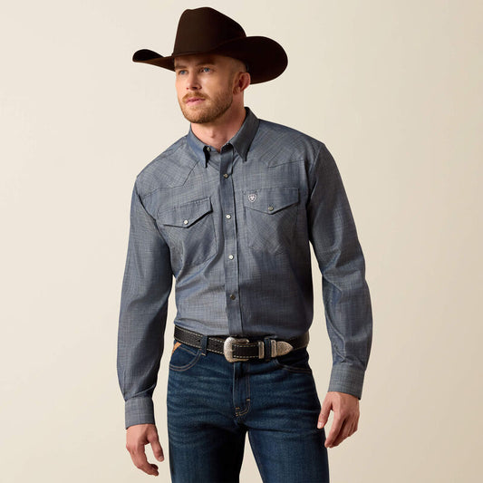Men's Ariat Wrinkle Free Refined Slub Classic Fit Shirt
