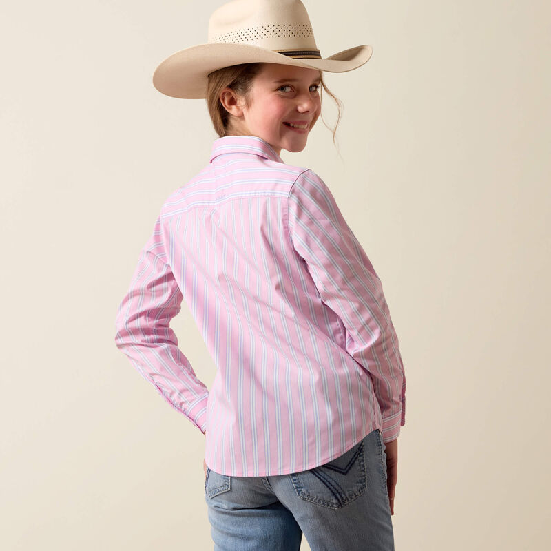 Girl's Ariat Kirby Shirt - Pink Lavender Stripe
