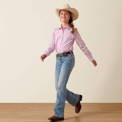 Girl's Ariat Kirby Shirt - Pink Lavender Stripe