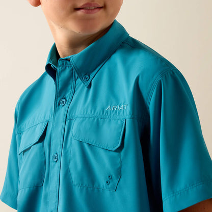 Boy's Ariat VentTEK Outbound Classic Fit Shit - Blue Moon Turquiose