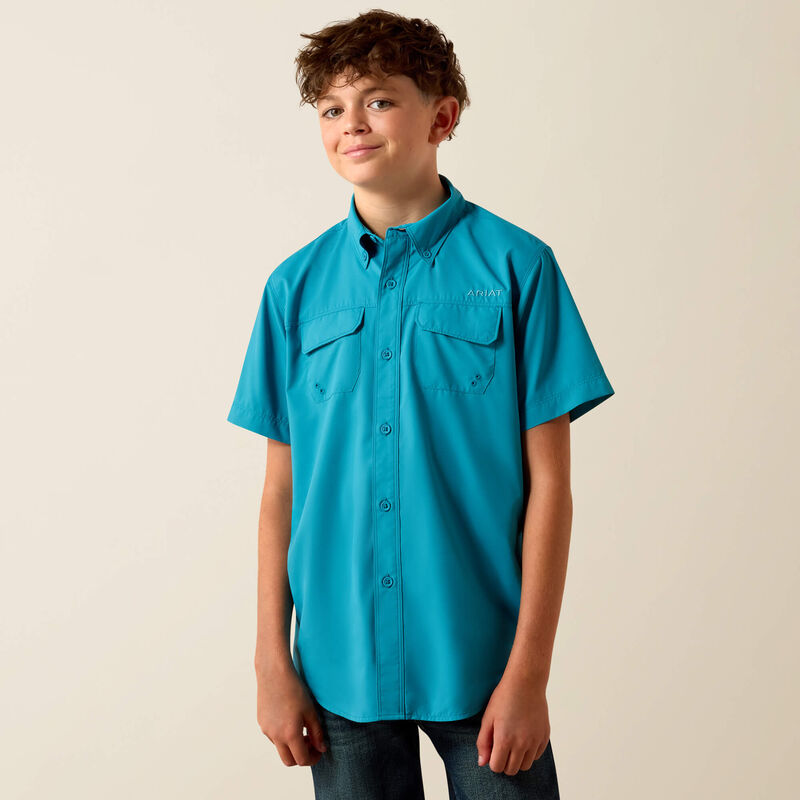 Boy's Ariat VentTEK Outbound Classic Fit Shit - Blue Moon Turquiose