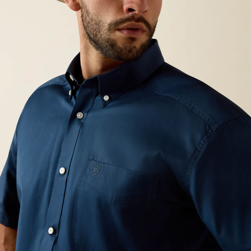 Men's Ariat Lightweight Twill Classic Fit Shirt - Navy