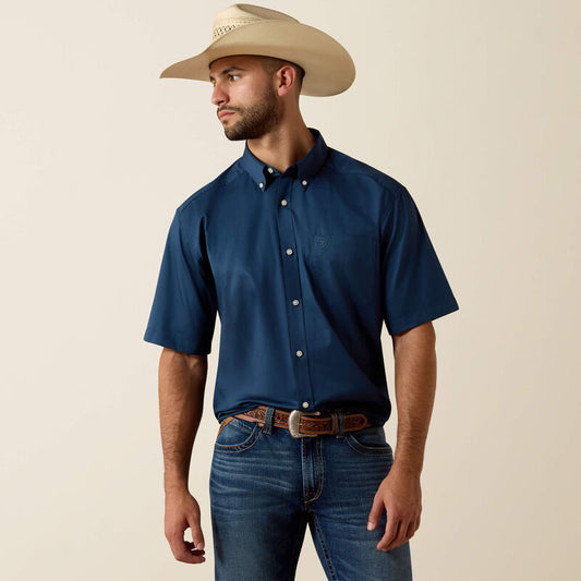 Men's Ariat Lightweight Twill Classic Fit Shirt - Navy