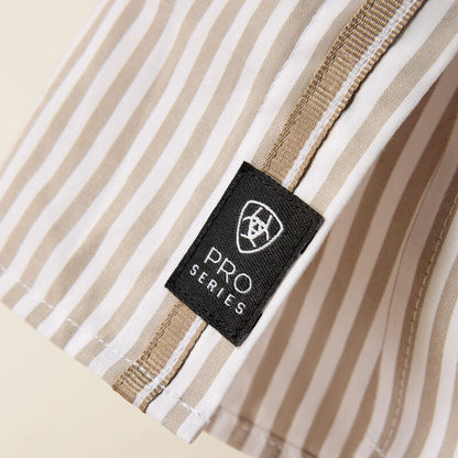 Men's Ariat Pro Series Frasier Fitted Snap Shirt - Cashew Stripe