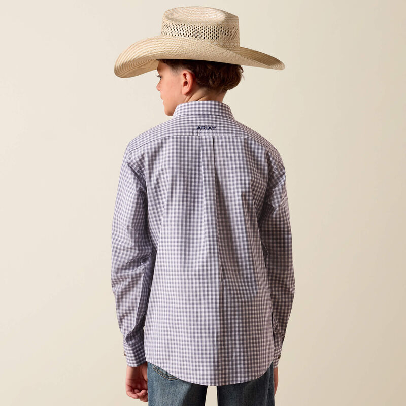 Boy's Ariat Pro Series Blaire Shirt - Sleet Grey Plaid