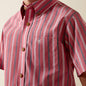 Boy's Ariat Pro Series Bobby Shirt - Hibiscus Red Stripe