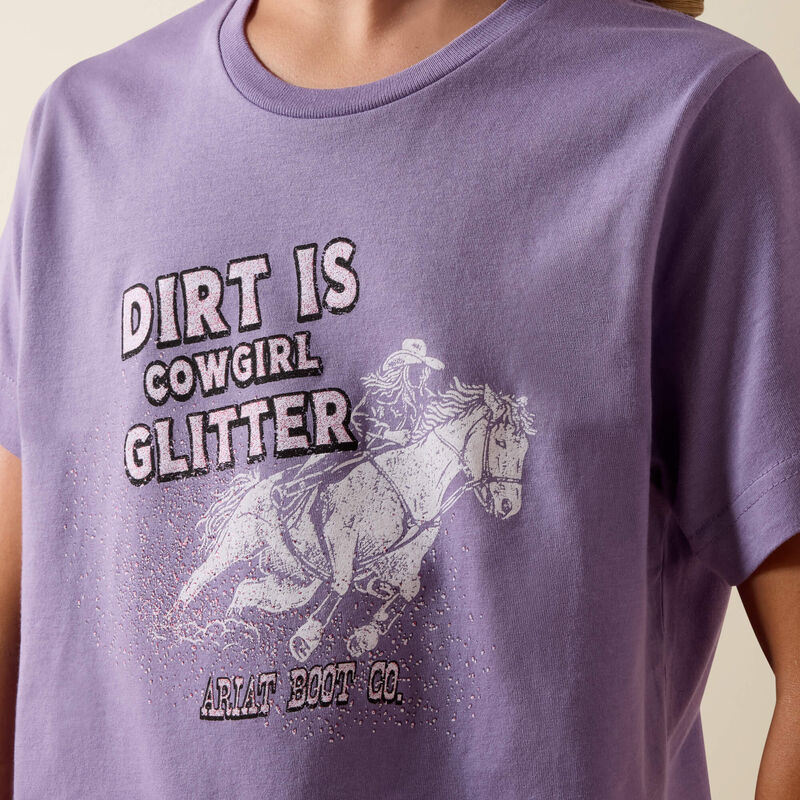 Girl's Ariat Dirt is Glitter T-Shirt