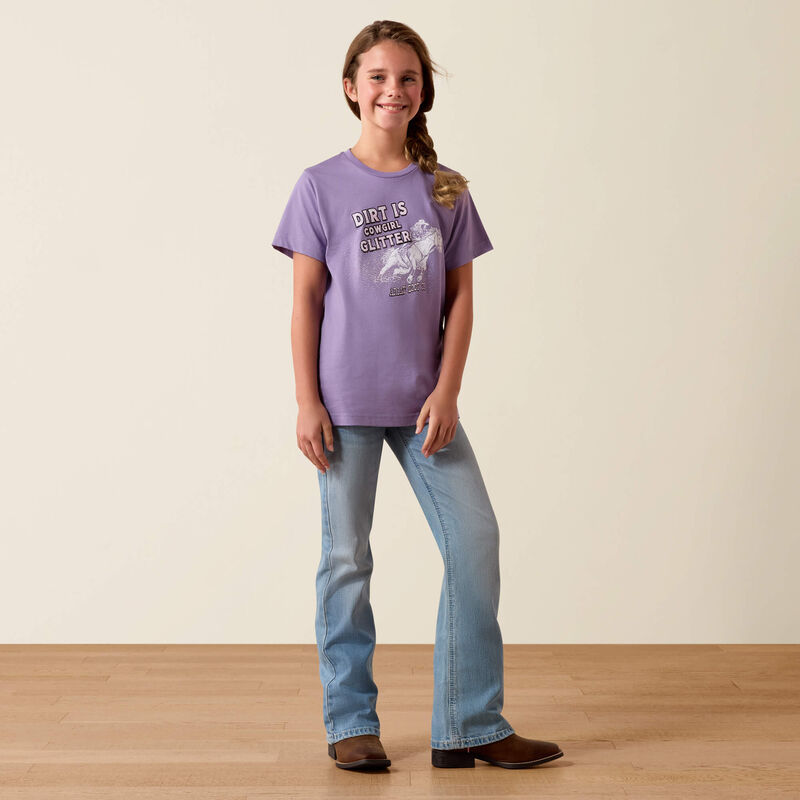 Girl's Ariat Dirt is Glitter T-Shirt