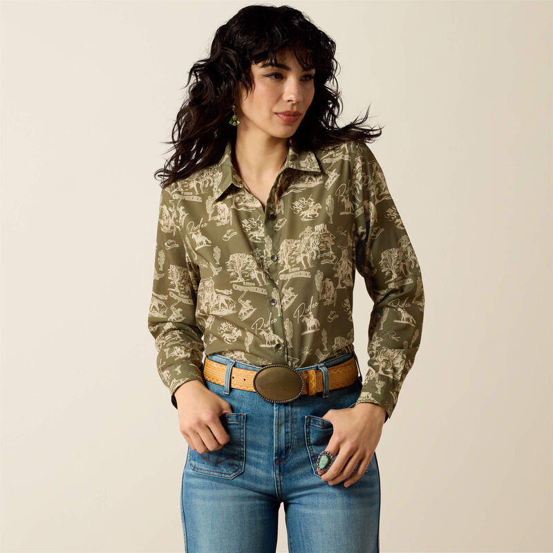 Women's Ariat Homestyle Shirt - Moss Green