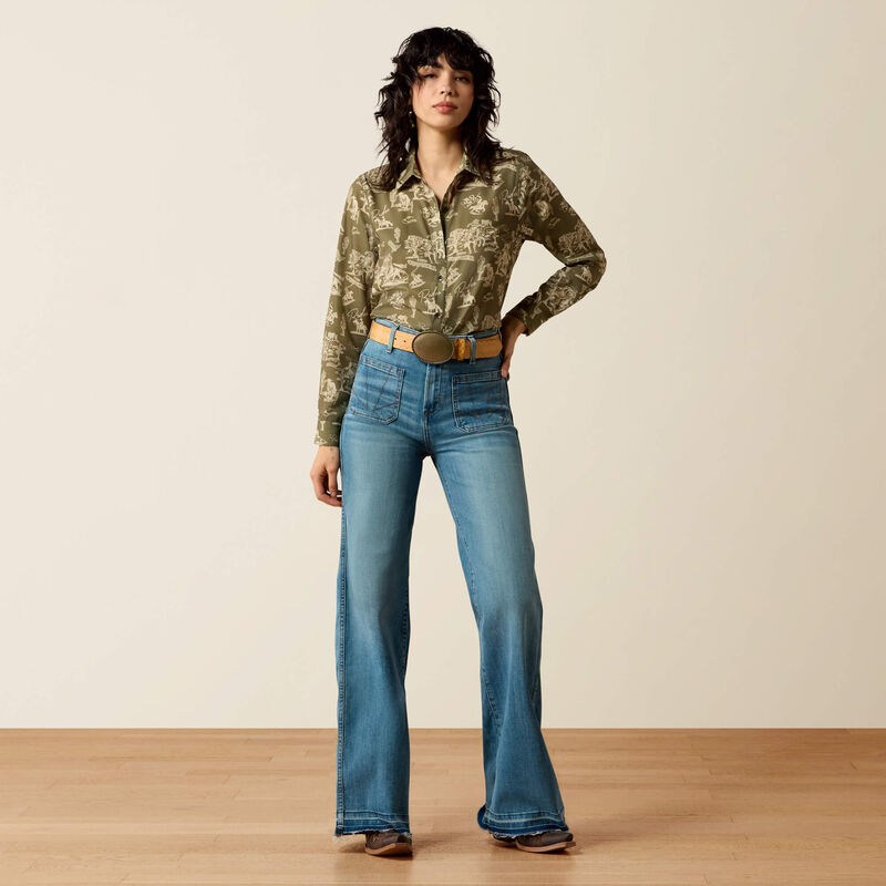 Women's Ariat Homestyle Shirt - Moss Green
