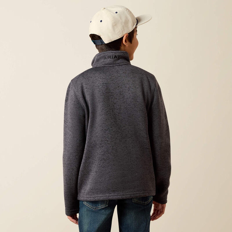 Boy's Ariat Caldwell 1/4 Zip Sweater - Iron Gate