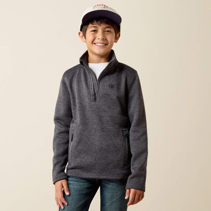 Boy's Ariat Caldwell 1/4 Zip Sweater - Iron Gate