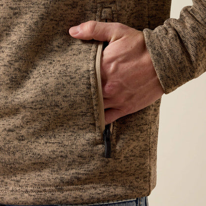 Men's Ariat Caldwell 1/4 Zip Sweater - Savannah Tan