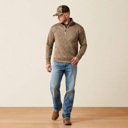 Men's Ariat Caldwell 1/4 Zip Sweater - Savannah Tan