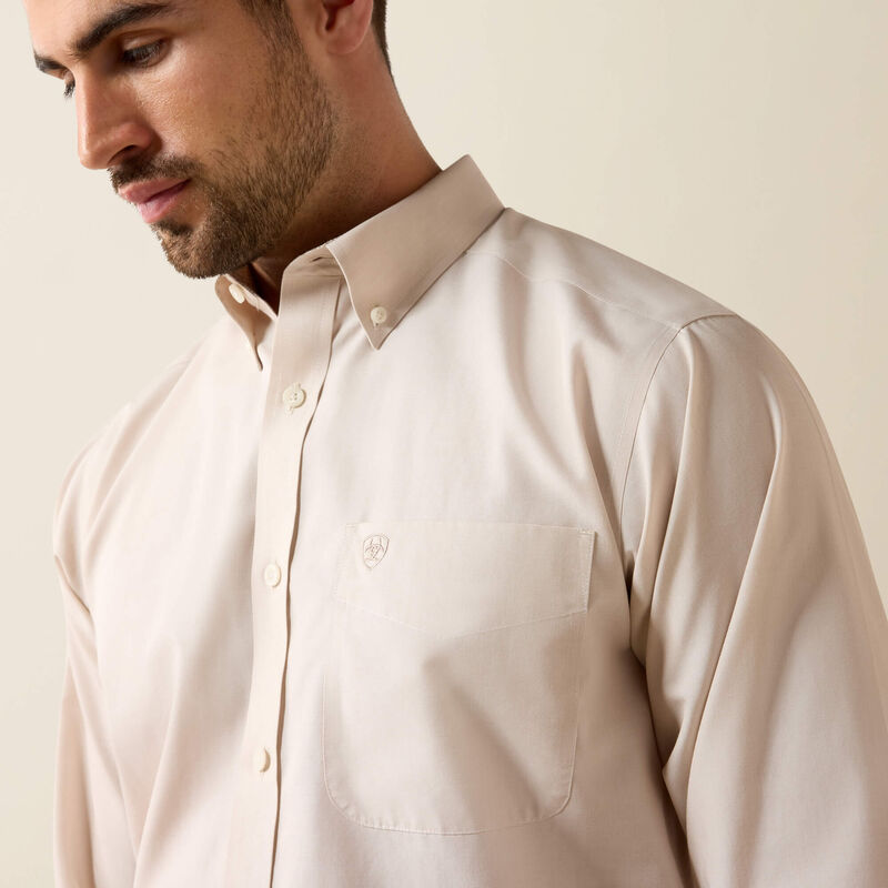 Men's Ariat Wrinkle Free Solid Pinpoint Oxford Classic Fit Shirt