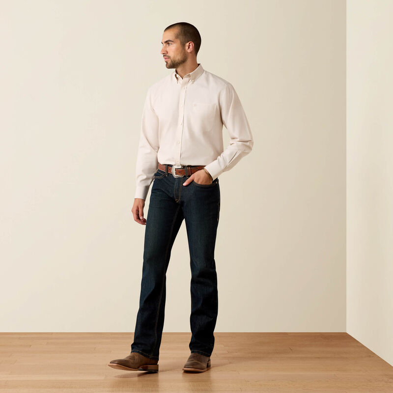 Men's Ariat Wrinkle Free Solid Pinpoint Oxford Classic Fit Shirt