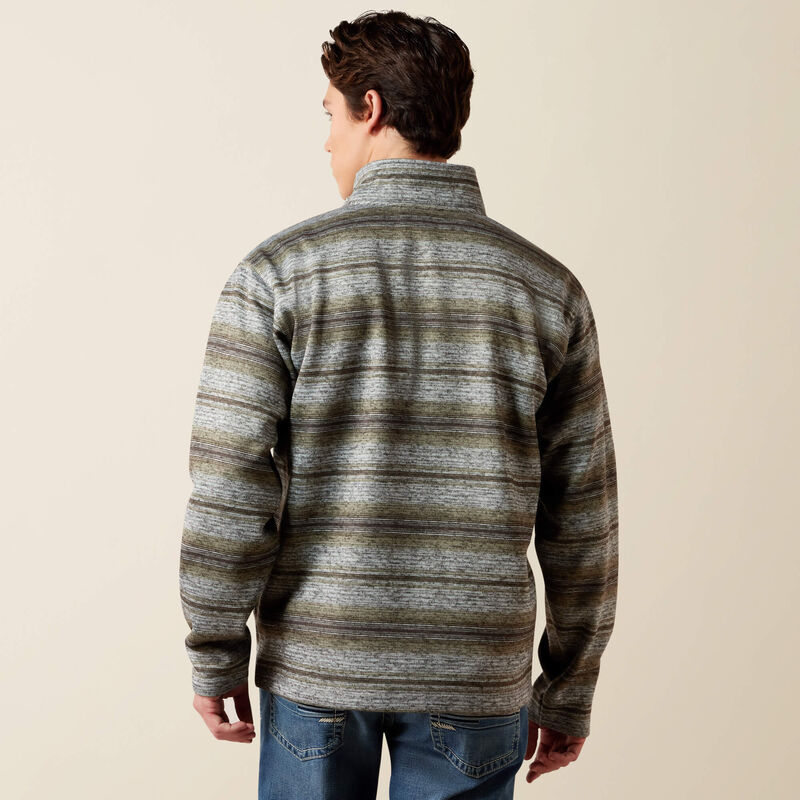 Men's Ariat Caldwell 1/4 Button Sweater - Storm Front Serape