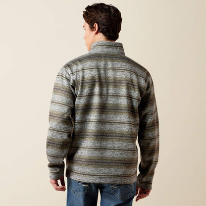 Men's Ariat Caldwell 1/4 Button Sweater - Storm Front Serape