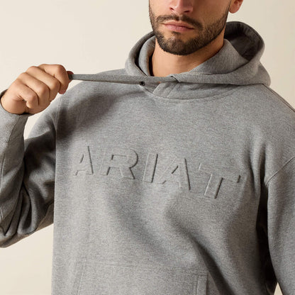 Men's Ariat Embossed Logo Hoodie - Grey Heather