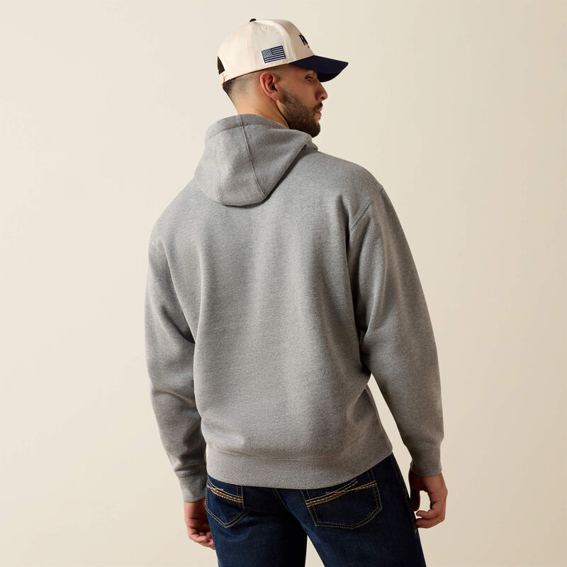 Men's Ariat Embossed Logo Hoodie - Grey Heather
