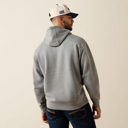 Men's Ariat Embossed Logo Hoodie - Grey Heather