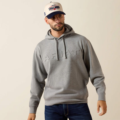 Men's Ariat Embossed Logo Hoodie - Grey Heather