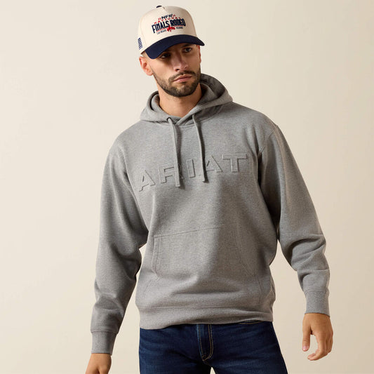 Men's Ariat Embossed Logo Hoodie - Grey Heather