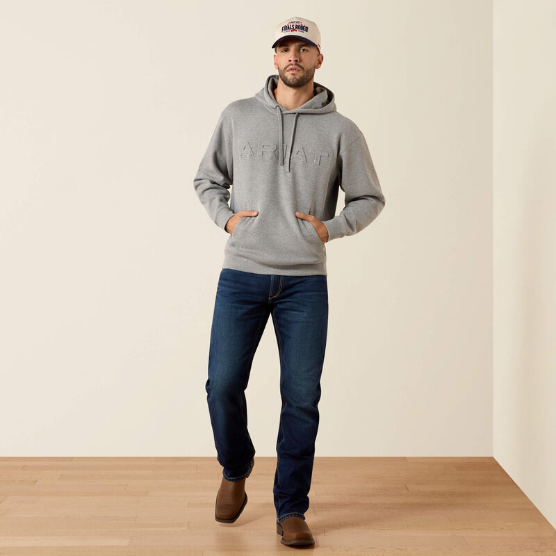 Men's Ariat Embossed Logo Hoodie - Grey Heather