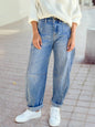Women's Barrel Pleated Jeans