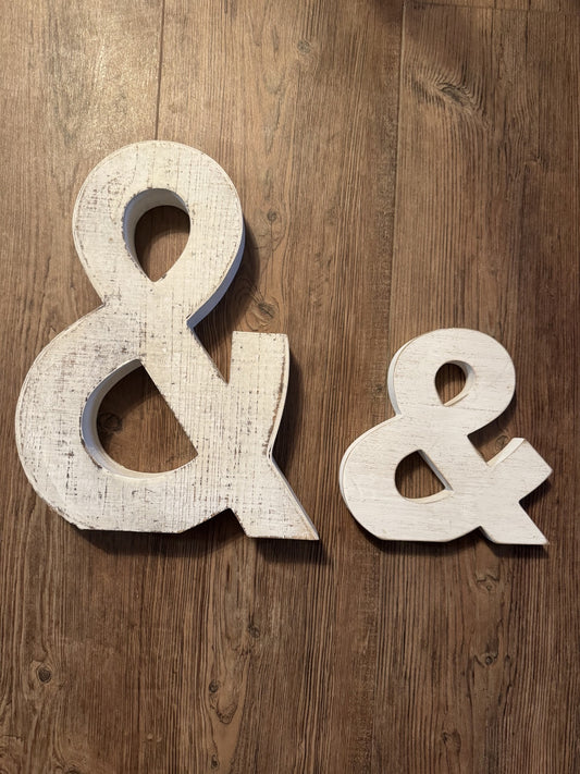 "&" Wooden Sign