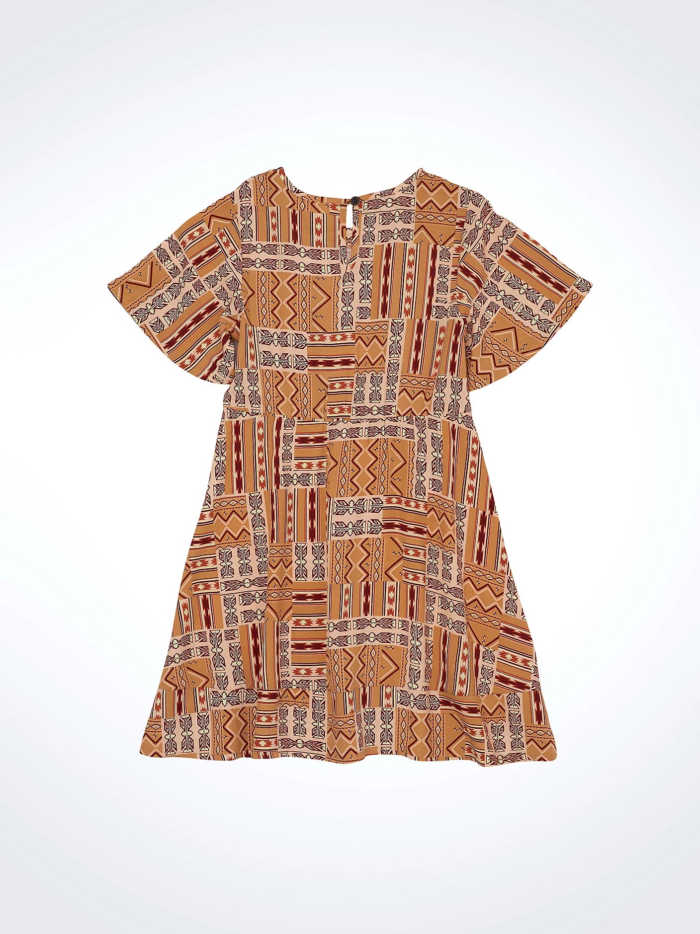 Girl's Wrangler Ruffle Sleeve Southwestern Dress