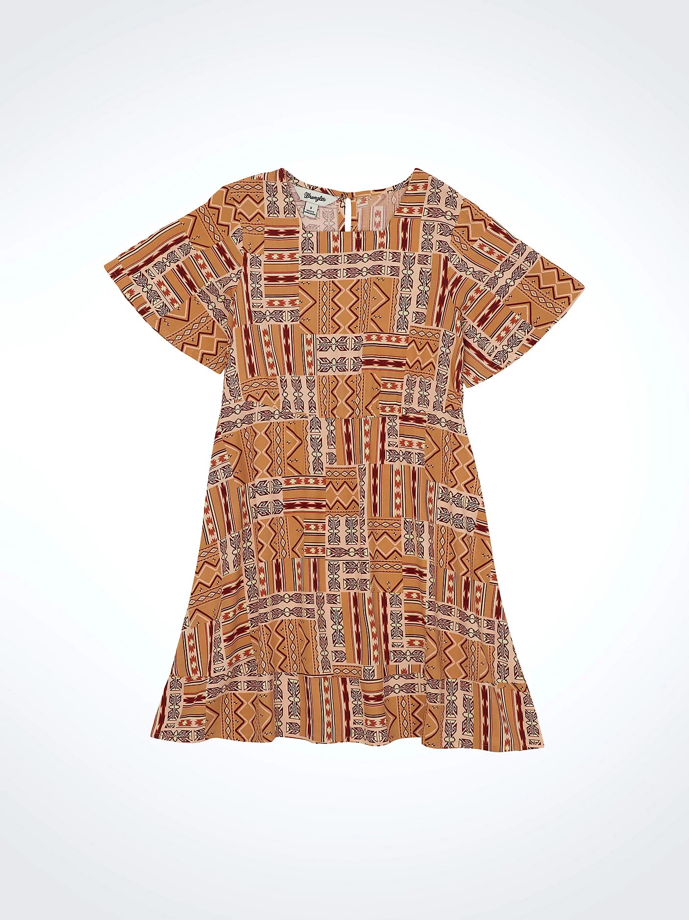 Girl's Wrangler Ruffle Sleeve Southwestern Dress