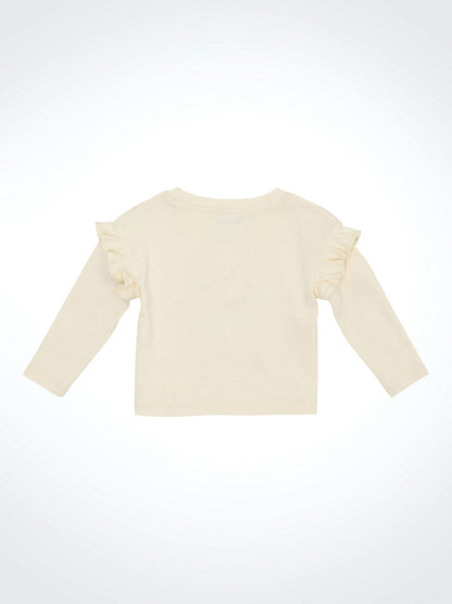 Girl's Wrangler Long Sleeve Ruffle Shoulder Graphic Tee