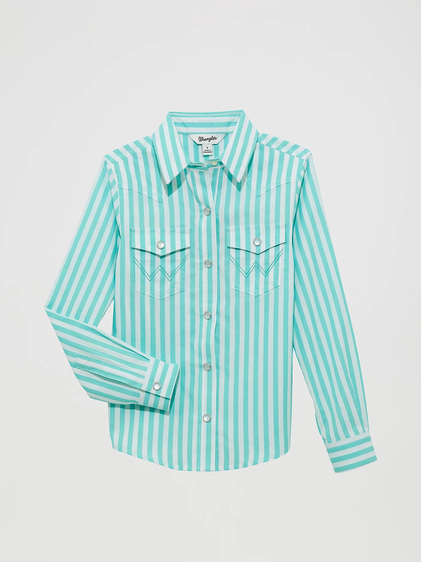 Girl's Wrangler Western Shirt - Teal/White