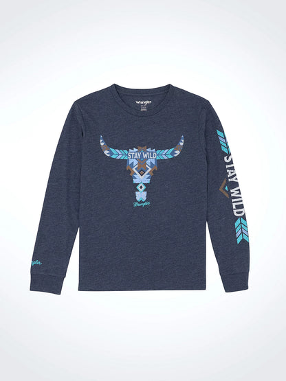 Boy's Wrangler Long Sleeve Western Graphic T-Shirt