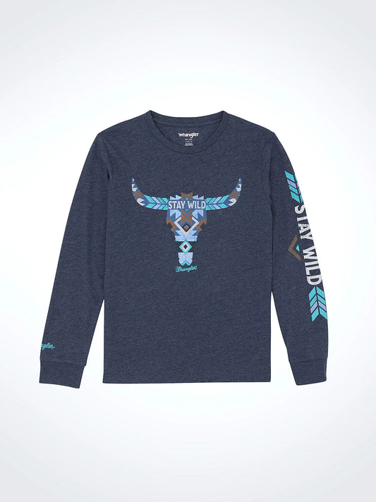 Boy's Wrangler Long Sleeve Western Graphic T-Shirt
