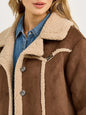 Women's Wrangler Faux Shearling Barn Coat - Brown