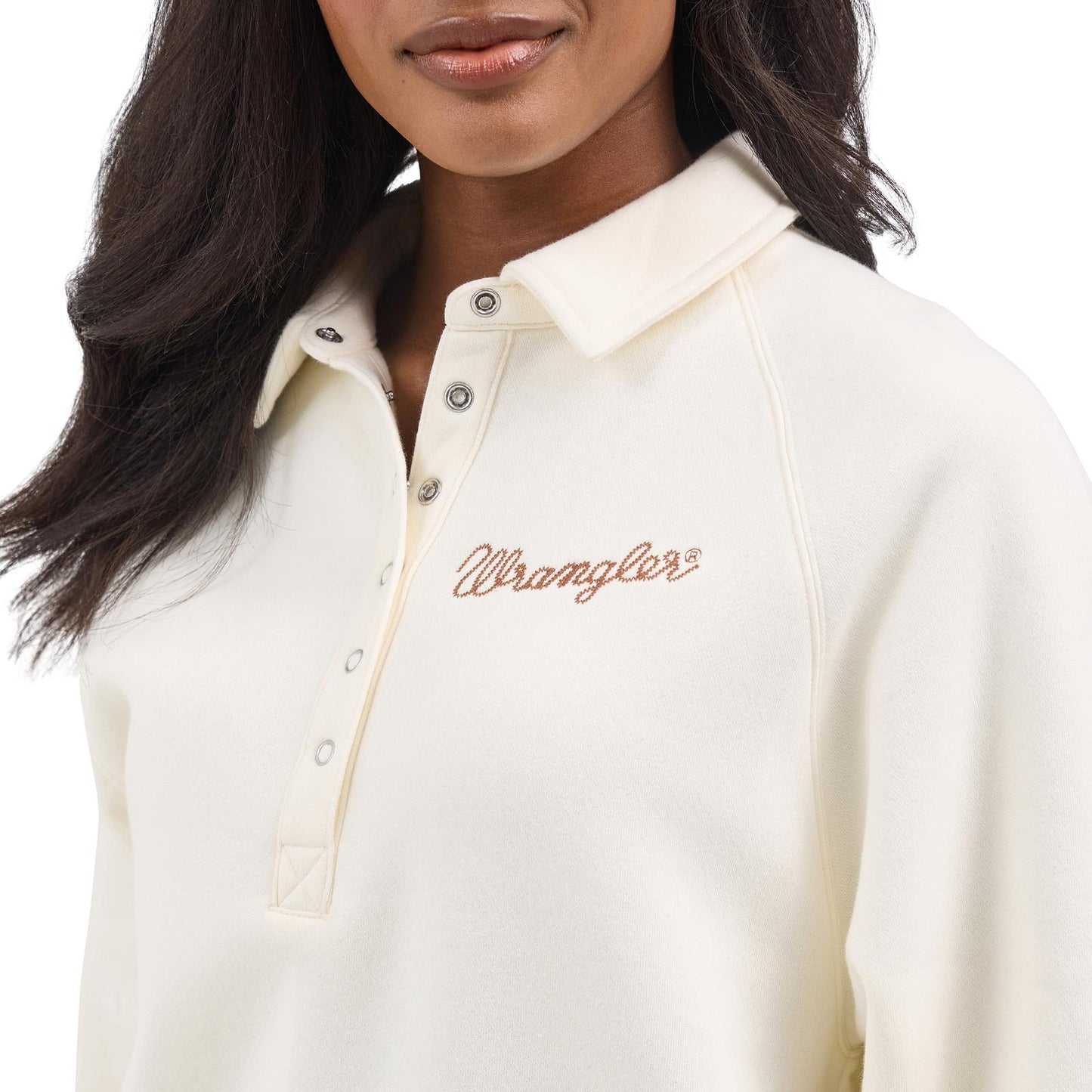 Women's Wrangler Retro American Sweatshirt - 1/2 Snap - Cream