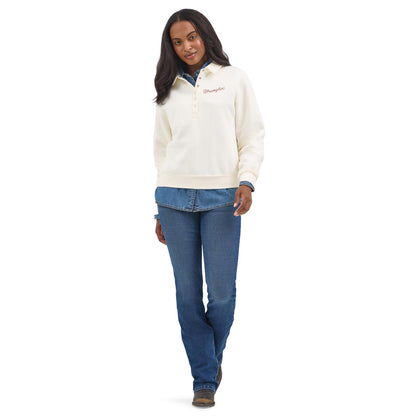 Women's Wrangler Retro American Sweatshirt - 1/2 Snap - Cream
