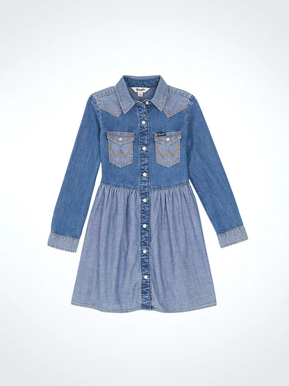 Girl's Wrangler Western Denim Dress